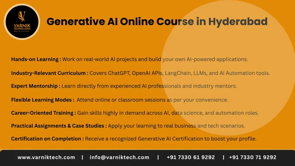 Generative AI Online Course in Hyderabad